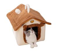 Casa tipo túnel para gatos, casa de túnel para gatos para comodidad y relajación en invierno, cama de nido de cueva cálida, refugio cerrado de felpa suave, adorable cápsula de dormir para el hogar y
