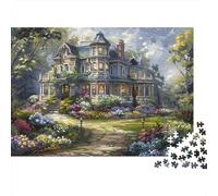 Casa Victoriana Jardín Puzzle 1000p para Adultos Tiempo Libre Decoración del Hogar Mejor Valorados Decoración De Pared Cartón Grueso 70x50cm/1000pcs