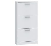 Casa Vital Zapatero NETINA, 58 x 20,5 x 115 cm, para 6 pares de zapatos, para pasillo, entrada o esquina del dormitorio, 3 cajones, asas de plástico, parte trasera abierta para circulación del aire
