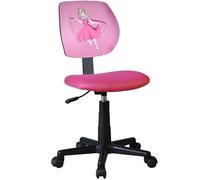 Casa Vital ZUMBINA Silla de oficina infantil, 38 x 45 x 77-89 cm, mueble para habitación infantil, giratoria 360°, altura regulable, acolchado de tela, base en cruz de plástico, soporta 70 kg (rosa)