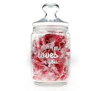 Casa Vivente - Bombonera Grabada para la Boda - “All of me Loves All of You” - Bombonera de Cristal con Tapa - 1000 ml - Regalos de Amor - Idea para Regalo Boda