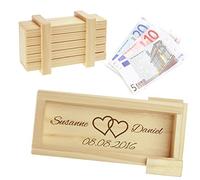 Casa Vivente Caja Regalo Mágica de Madera Clara - Caja Personalizada - Motivo: Corazones - Juego de Ingenio - Regalo Original de Boda - Caja Regalo - 10,5 cm x 6,5 cm x 4 cm