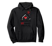 Casa WiFi de Dibujos Animados con el corazón y el Icono de señal Sudadera con Capucha