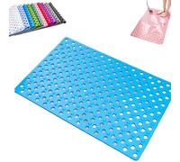 Casaandbeyond Shower Mat, Casaandbeyond Secure Shower Mat Non-Slip, with Suction Cups and Drain Holes, Easy Dry & Cut, Non Slip Bath Mats for Tubs, for Showers (Blue-B,52 * 54cm)