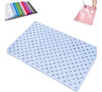 Casaandbeyond Shower Mat, Casaandbeyond Secure Shower Mat Non-Slip, with Suction Cups and Drain Holes, Easy Dry & Cut, Non Slip Bath Mats for Tubs, for Showers (Blue-A,35 * 68cm)