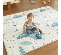CASABEL Alfombra de Juego Evolutiva para Bebé 180×150 cm, Plegable, Impermeable y Gruesa, Diseño Camino Rural, Gran Tamaño, Suave y Colorida, Alfombra Compacta de Fácil Almacenamiento