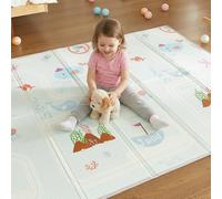 CASABEL Alfombra de Juego Evolutiva para Bebé 180×150 cm, Plegable, Impermeable y Gruesa, Diseño de Barco, Gran Tamaño, Suave y Colorida, Alfombra Compacta de Fácil Almacenamiento