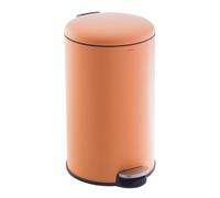 CASABEL Cubo de Basura Cocina 30L - 100% Acero Inoxidable, Resistente a Huellas, Papelera Redonda con Pedal y Tapa para Baño, Cocina, Oficina - Terracota
