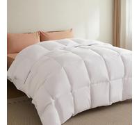 CASABEL Edredón 220x 240cm de Plumas de Pato 500 g/m² - Calor Óptimo y Confort Suave - Funda 100 % Hipoalergénica - Lavable a Máquina - Certificado Oeko-Tex - Edredón para 2 Personas