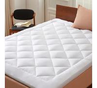 CASABEL Sobrecolchon 160x200, Cubre Colchon Acolchado con Microfibra 800 gsm, Transpirable & Antideslizante, con Elásticos, Lavable a Máquina, para Cama de Matrimonio 160x200 cm