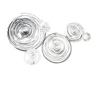 Casablanca 74965 Circles - Decoración de pared (metal, 56 x 94 x 6 cm), color blanco y plateado