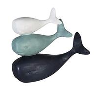 Casablanca 89134 - Figura de 3 ballenas (poli blanco/azul claro/azul oscuro mate, altura: 19,50 cm, ancho: 21,50 cm, profundidad: 7,50 cm)