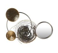 Casablanca Bancos Decorativos de Pared de Metal Plateado/Gris/Negro con Elemento de Espejo con círculos para Colgar horizontalmente + Vertical: 58