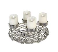 Casablanca Candelabro de Adviento Twigs (37 cm), Color Plateado Envejecido