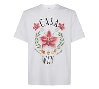 Casablanca - Casa Way Camiseta Clásica con Estampado de Orquídeas - Tops - Hombre - Blanco - 2XL -