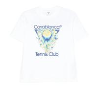 Casablanca - Casablanca Tennis Club Icon T-Shirt - Tops - Mujer - Blanco - M -