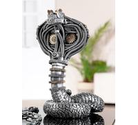 Casablanca Cobra Steampunk - Figura de Resina metálica Plateada (Altura: 30,5 cm, Ancho: 20 cm, Profundidad: 16 cm), diseño Vintage