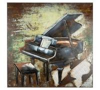 Casablanca - Cuadro de gran piano cuadrado (metal, estructurado, 100 x 100 cm), color negro