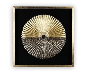 Casablanca - Cuadro grande XL - Platón - dorado/negro - hecho a mano - 80 x 80 x 5 cm