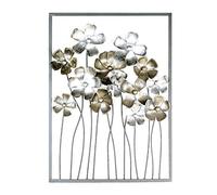 Casablanca - Decoración de pared Fleurs Metal marrón oscuro marco flores marrón antiguo champán