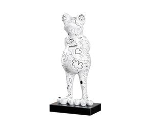 Casablanca Design - Escultura Decorativa (tamaño XXL, Resina sobre Base de mármol, Altura 68 cm), Color Blanco y Negro