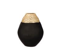 Casablanca Empire - Jarrón Decorativo (Aluminio, 17 cm), Color Dorado y Negro