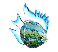 Casablanca Escultura de Cristal - Fun Fish - Gran Juego de Colores en Azul, Verde, Altura 30 cm