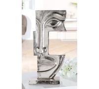 Casablanca - Escultura de Labios Grandes, Aluminio, Plata, Acabado Antiguo, diseño de Cara, Altura 40 cm, Ancho 21 cm, Profundidad de 9 cm, decoración artística, decoración del hogar, Regalo