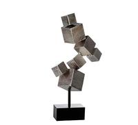 Casablanca - Escultura de Metal - Acabado Plateado Antiguo - Base Negra H 56 cm