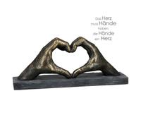 Casablanca - Escultura Decorativa con Forma de corazón de Manos - Amor, Poli Ancho 36 cm