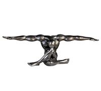 Casablanca - Escultura Decorativa de diseño de suspensión, de Resina, Altura de 20 cm, Plata Antigua, decoración para el hogar