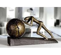 Casablanca - Escultura Heavy Ball - Poli - Acabado Bronce - Base Negra - Altura 21,5 cm - Longitud 37 cm