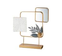 Casablanca - Escultura Moderna de Metal, con Elemento de Espejo, Colores: Dorado, Gris, Blanco, 60 x 57 cm