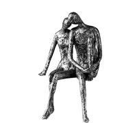 Casablanca Escultura - Pareja - Poliresina - Color: Plata Antigua Altura 25 cm