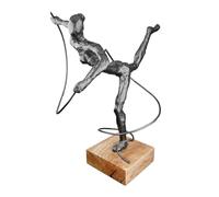 Casablanca - Figura Decorativa (Aluminio, Madera, 30 cm), Color Gris Oscuro