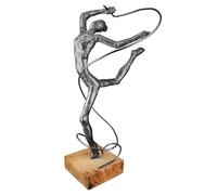 Casablanca - Figura Decorativa (Aluminio, Madera, 36,5 cm), Color Gris Oscuro