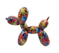 Casablanca - Figura Decorativa de Animales con Forma de Globo, Estatua de Perro, Arte Moderno y decoración de Resina, diseño de Arte Callejero - Altura 25 cm