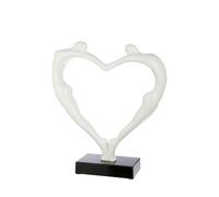 Casablanca - Figura Decorativa de corazón, tamaño XXL, para Parejas, de Resina, mármol, Color Blanco, para decoración, Regalo, Boda, Altura 55 cm
