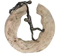 Casablanca - Figura Decorativa de Escultura Teamwork - de Madera de Aluminio - Color: marrón Bronce - Altura 30 cm