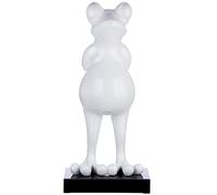 Casablanca - Figura Decorativa diseño de Rana XL, Color Blanco Metalizado, decoración Moderna, Altura 68 cm