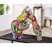 Casablanca - Figura Decorativa Grande de Gorila XL, Objeto Decorativo, Mono, Rey Mono, Mono, Arte Callejero, decoración y Regalo, Multicolor, Altura 40 cm