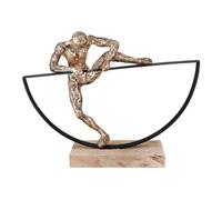 Casablanca - Figura Decorativa Grande de Hombre XL - Figura Decorativa de Aluminio y Madera, Color: Bronce - decoración Regalo motivación cumpleaños Altura 32 cm