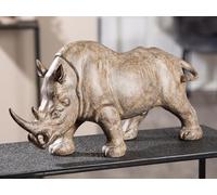 Casablanca - Figura Decorativa Grande XL de Rinoceronte - Decoración Regalo Figura Animal Salvaje Escultura Rinoceronte marrón - Ancho 57 cm
