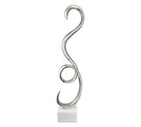Casablanca - Figura Decorativa Grande XXL - Figura Decorativa de Aluminio y mármol, Color: Plata y Blanco, decoración para salón, Regalo de cumpleaños, Altura 57 cm