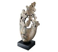 Casablanca - Figura Decorativa para Mujer, máscara de Cara, de Resina, Color Bronce, decoración para Regalo de cumpleaños, Altura 31,5 cm
