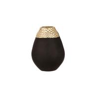 Casablanca Imperium - Jarrón Decorativo (Aluminio, Altura 21 cm), Color Dorado y Negro