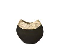 Casablanca Imperium - Jarrón Decorativo (Aluminio, Altura 23 cm), Color Dorado y Negro