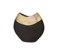 Casablanca Imperium - Jarrón Decorativo (Aluminio, Altura 29 cm), Color Dorado y Negro