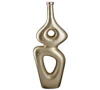 Casablanca Jarrón de Aluminio para salón, Regalo para Mujeres, cumpleaños, día de la Madre, Color: Dorado, Altura 38,5 cm
