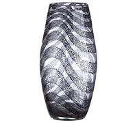Casablanca Jarrón de Flores Gris Negro de Cristal - Decoración para salón, Regalo para Mujeres, cumpleaños, día de la Madre, Altura 30 cm